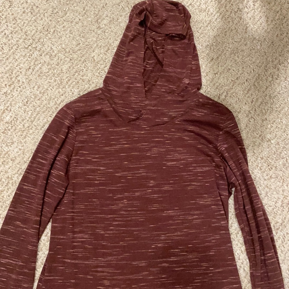 Maroon Nike Dri-Fit Hooded Long Sleeve shirt